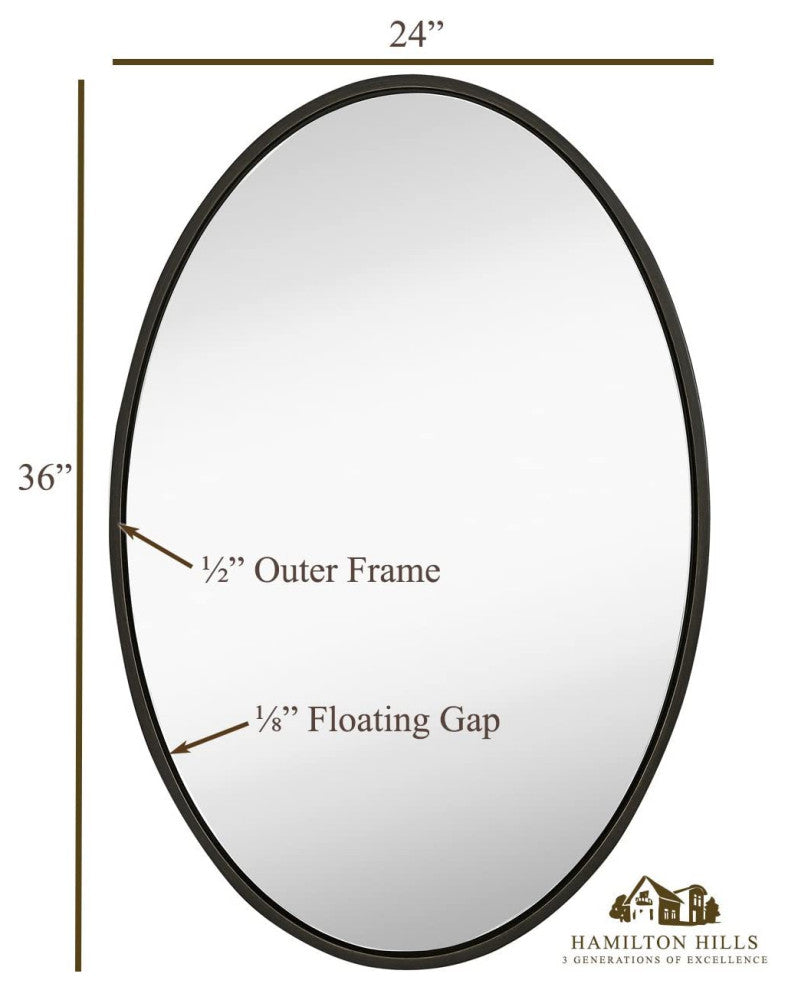 Modern Oval Frame Wall Mirror