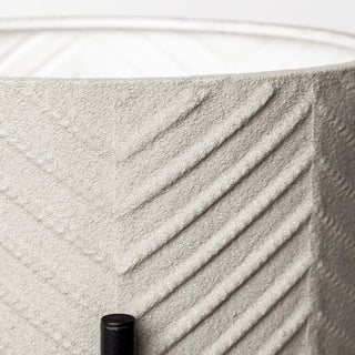 Mabel Set of Two 15.4 x 24.8 Eggshell Ceramic Black Iron Base Plant Stands