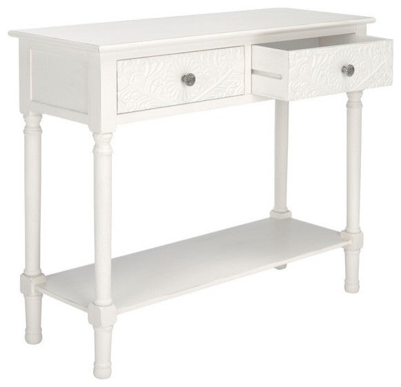 Safavieh Josie 2 Drawer Console Table, Distressed, White