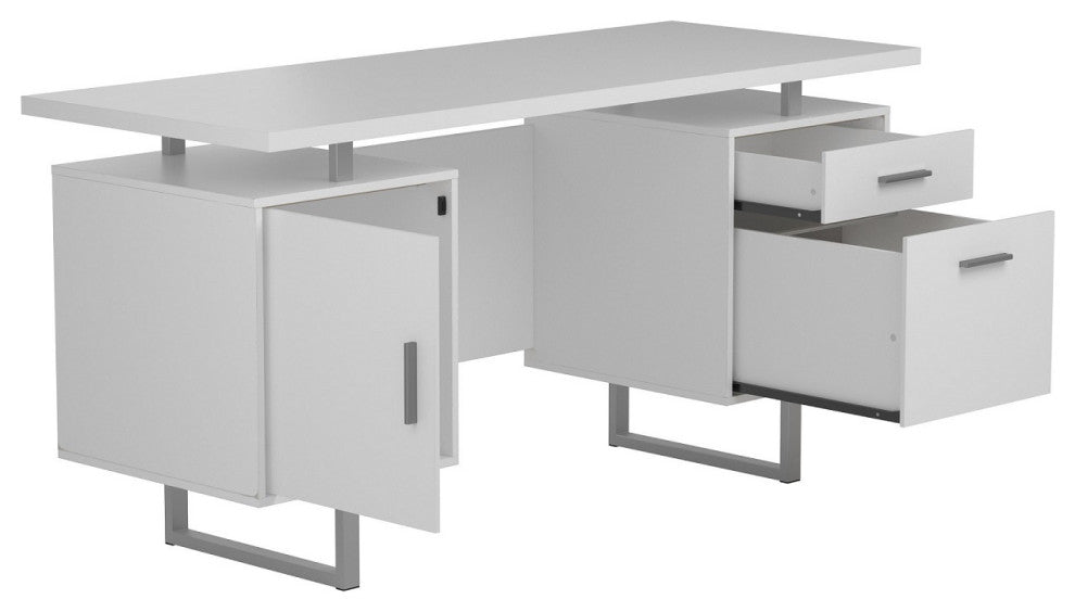 Adjustable Office Desk Gloss is White
