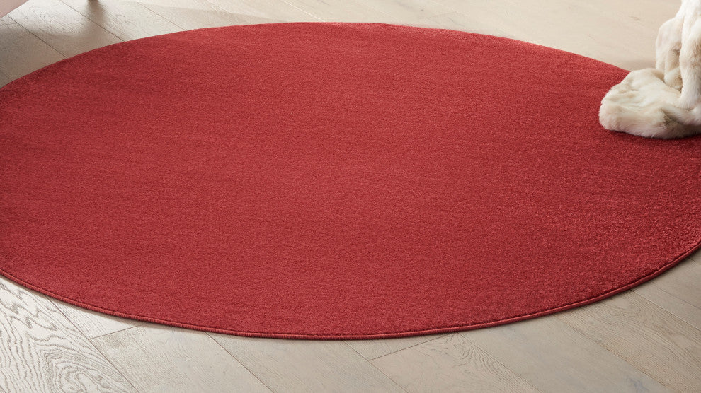 Nourison Essentials 6' x Round Brick Red Outdoor Area Rug