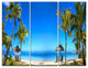 "Mauritius Beach With Chairs" Photo Canvas Art Print, 3 Panels, 36"x28"