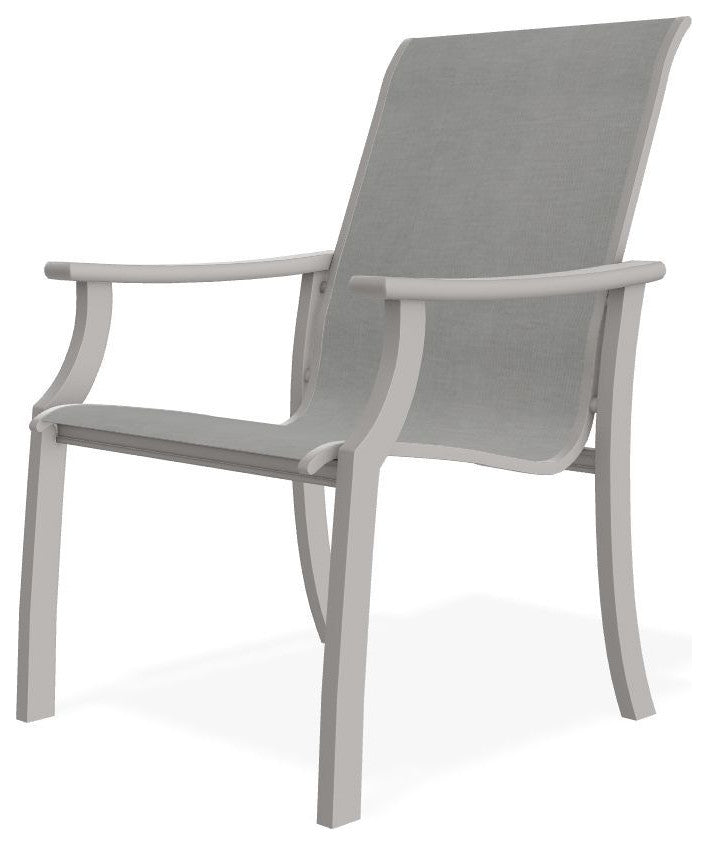 St. Catherine Sling Outdoor Armchair, Alloy/Warm Gray