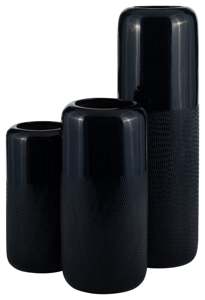 Ceramic Grooved Vase - Thumbnail 5