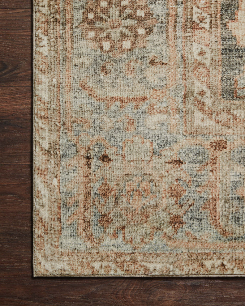 Margot Oriental Ocean/Spice Area Rug, 2'6"x9'6"