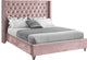 Ames Velvet Bed, Pink, King