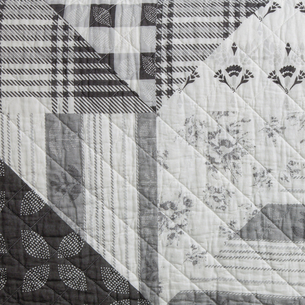 Patchwork Prairie Reversible Quilt Set, 3 Piece, King