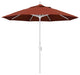 9' Matted White Collar Tilt Crank Lift Aluminum Umbrella, Sunbrella, Terracotta