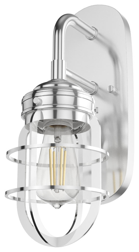 Hunter Starklake Chrome 1-Light Sconce Wall Fixture