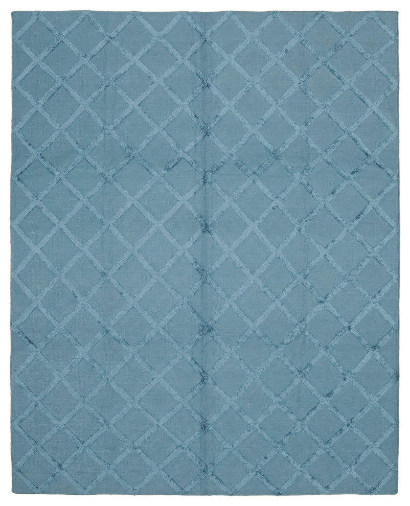 Rug N Carpet - Handwoven Modern Design 8' 1'' x 10' 0'' Wool Flatweave Kilim Rug