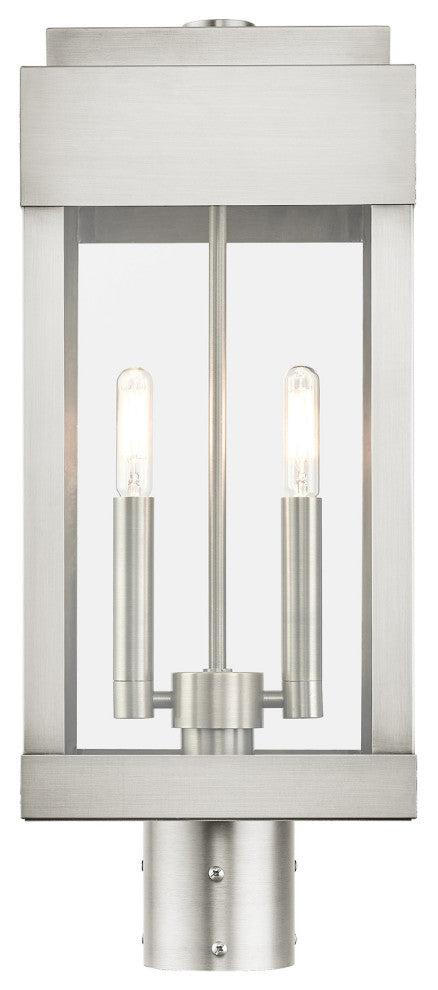 Brushed Nickel Transtional,  Modern Classic, Outdoor Post Top Lantern
