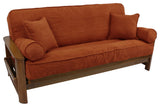 Solid Microsuede Full Futon Cover Set, Spice