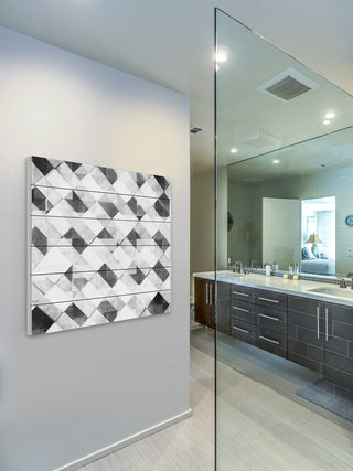 "Restricted Compilation" Painting Print on White Wood