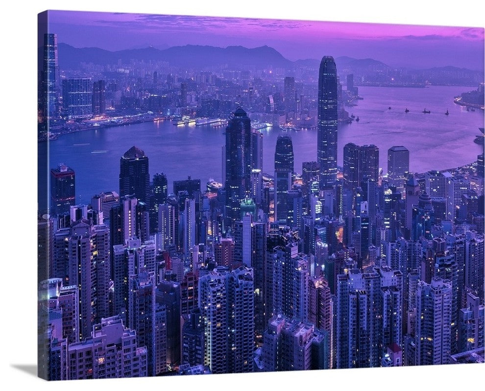 "Vctoria Peak Hong Kong" Wrapped Canvas Art Print, 16"x12"x1.5"