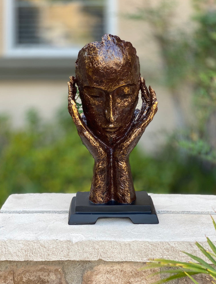 Urban Designs Deep In Thought 16" Tabletop Sculpture Bust Decor