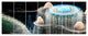 Blue Fractal Infinite World, Abstract Art on Canvas, 83"x32", 7 Panels