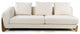 Modrest Fleury Contemporary Cream Fabric and Walnut RAF Sectional Sofa