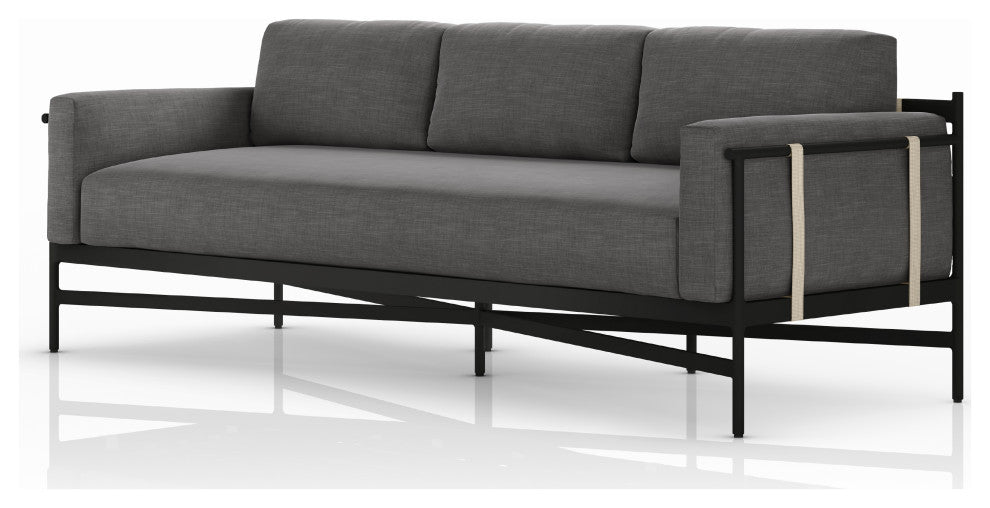 Hearst Outdoor Sofa-99"-Charcoal