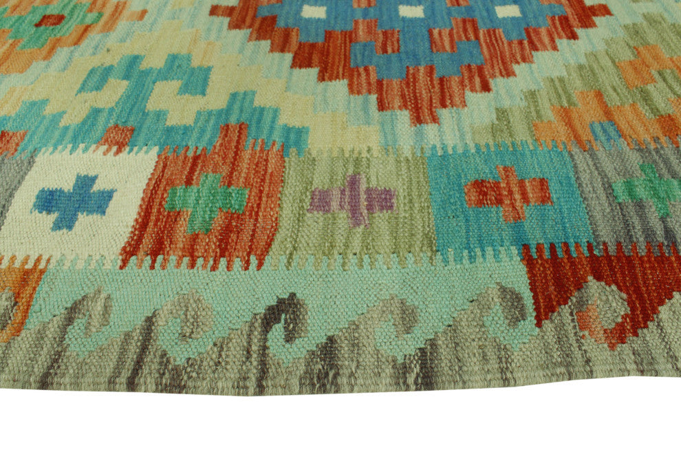 Sangat Kilim Lev Rust/Green Runner, 2'8x8'3