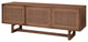 Grier 65.0Lx18.75Wx23.0H Medium Brown Solid Wood With Cane Media Console