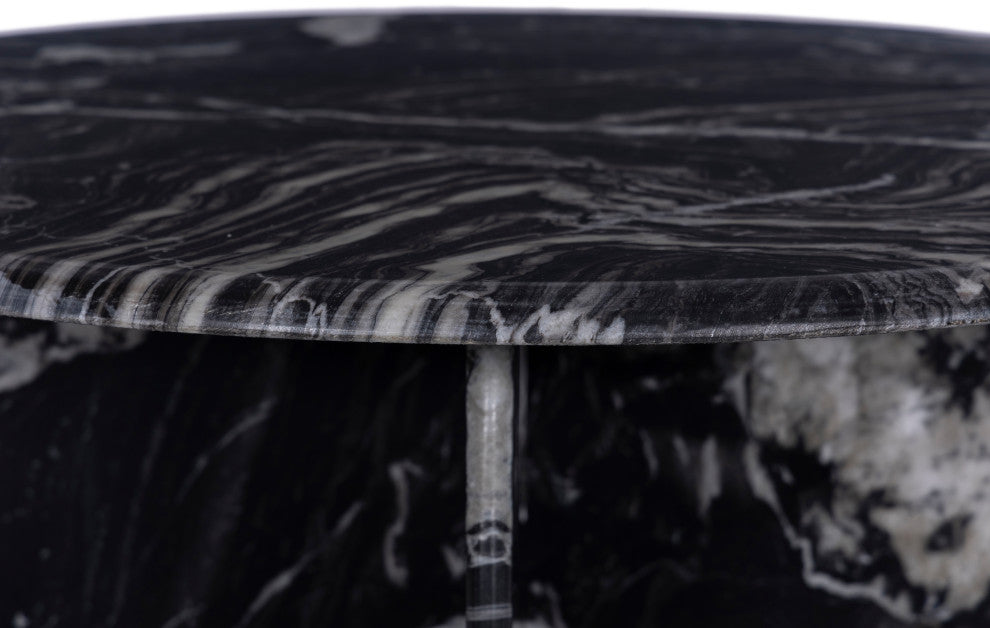 Formentera Marble Coffee Table, Black, Coffee Table