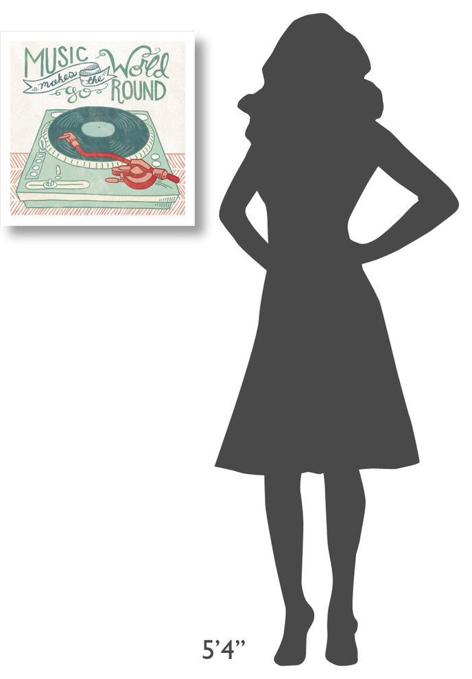 "Retro Record Player" Digital Paper Print by Mary Urban, 20"x20"