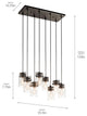 Linear Chandelier 8-Light, Brushed Nickel