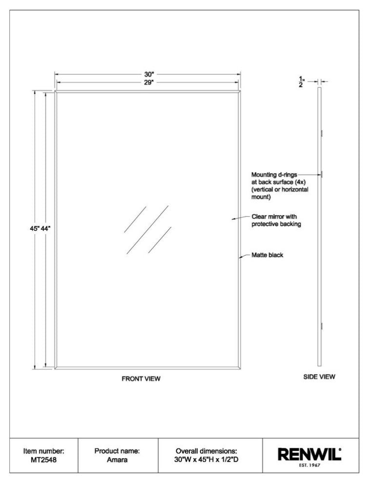 Amara Minimalist Framed Decorative Mirror