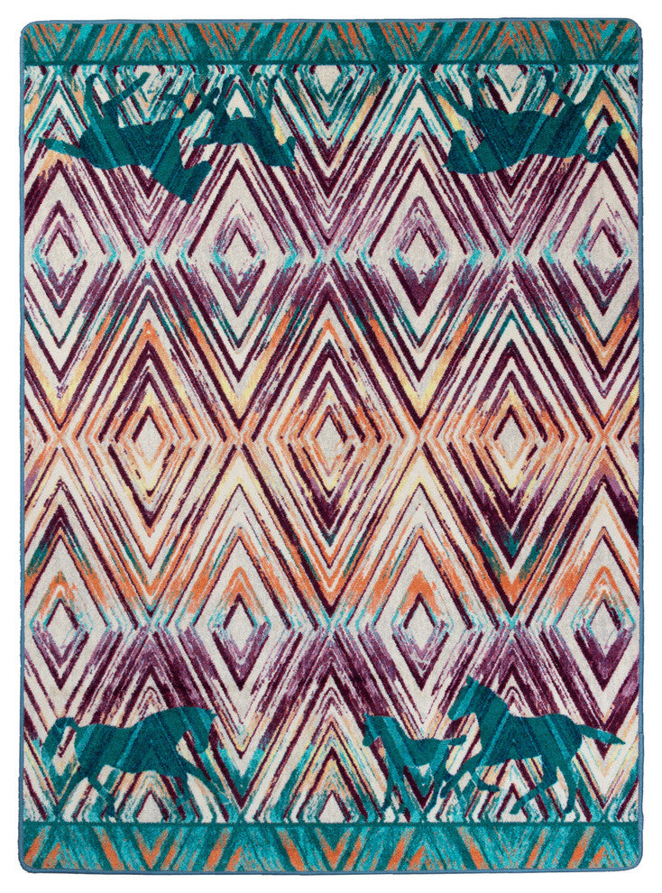 Cowboy Love OKA Multi Area Rug , 5'4"x7'8"