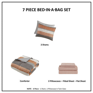 Madison Park Essentials Jaxon Stripe Comforter Set With Bed Sheets