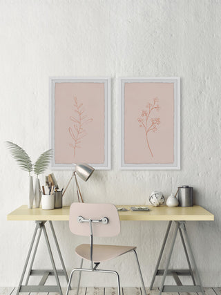 Round Leaves Diptych, 2-Piece Set, 8x12 Panels