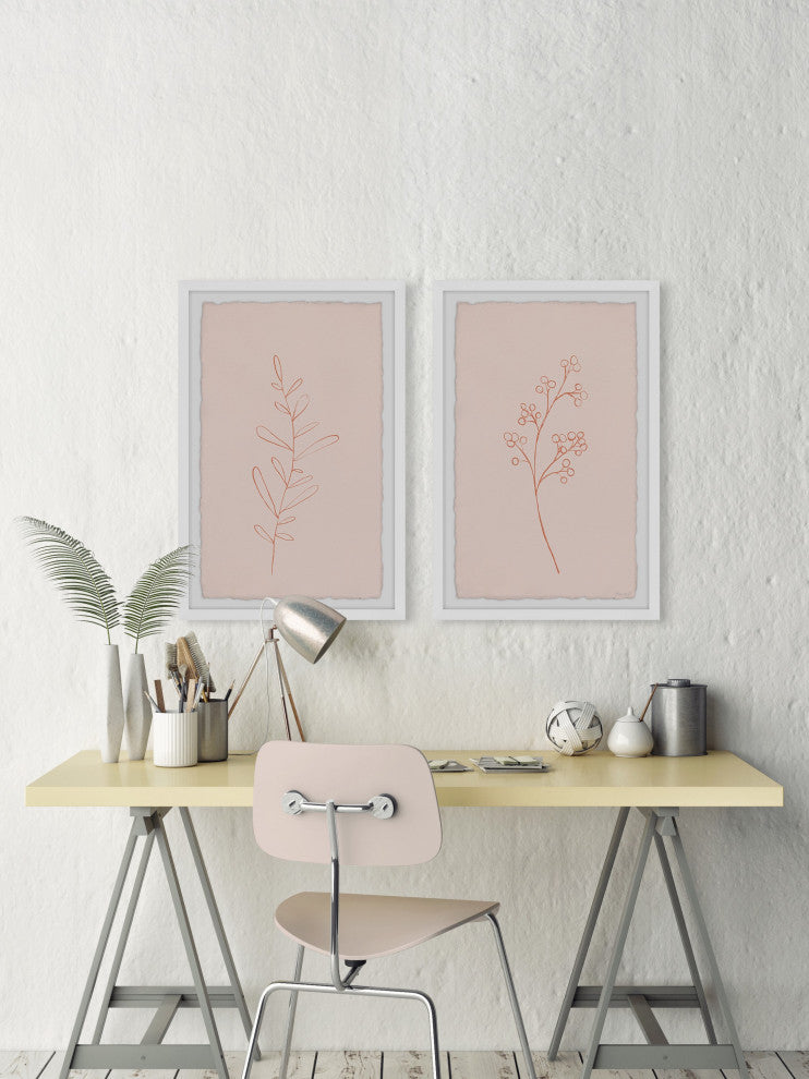 Round Leaves Diptych, 2-Piece Set, 8x12 Panels