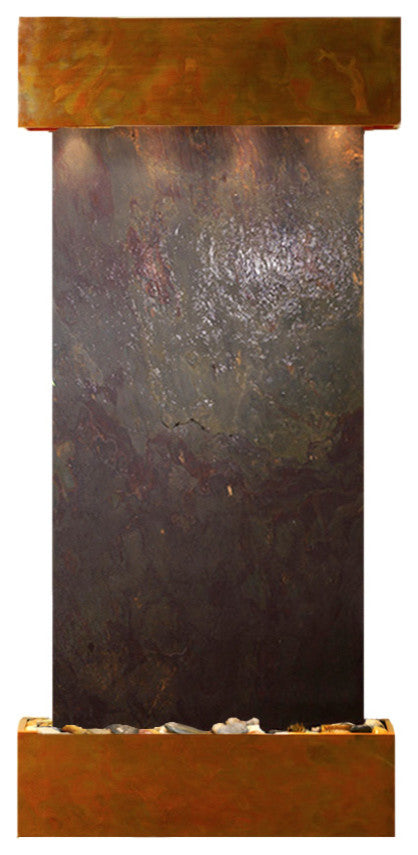 Cascade Springs Water Fountain, Multi-Color, Rustic Copper, Square