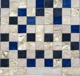 Cowhide Patchwork Rug, Hera, Sapphiere, 9'x12'
