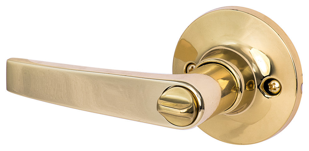 Cedar Privacy Lever, Polished Brass