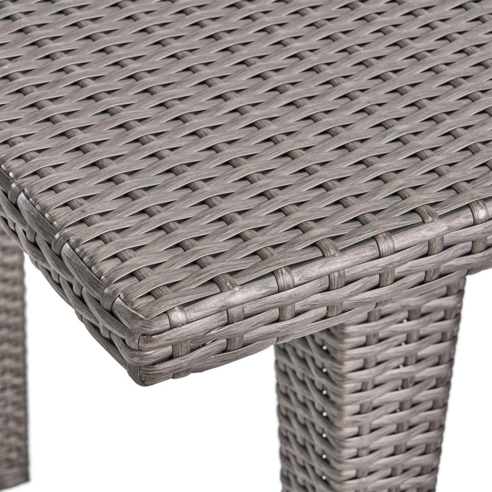 GDF Studio 9-Piece Herman Outdoor Wicker Dining Set, Gray