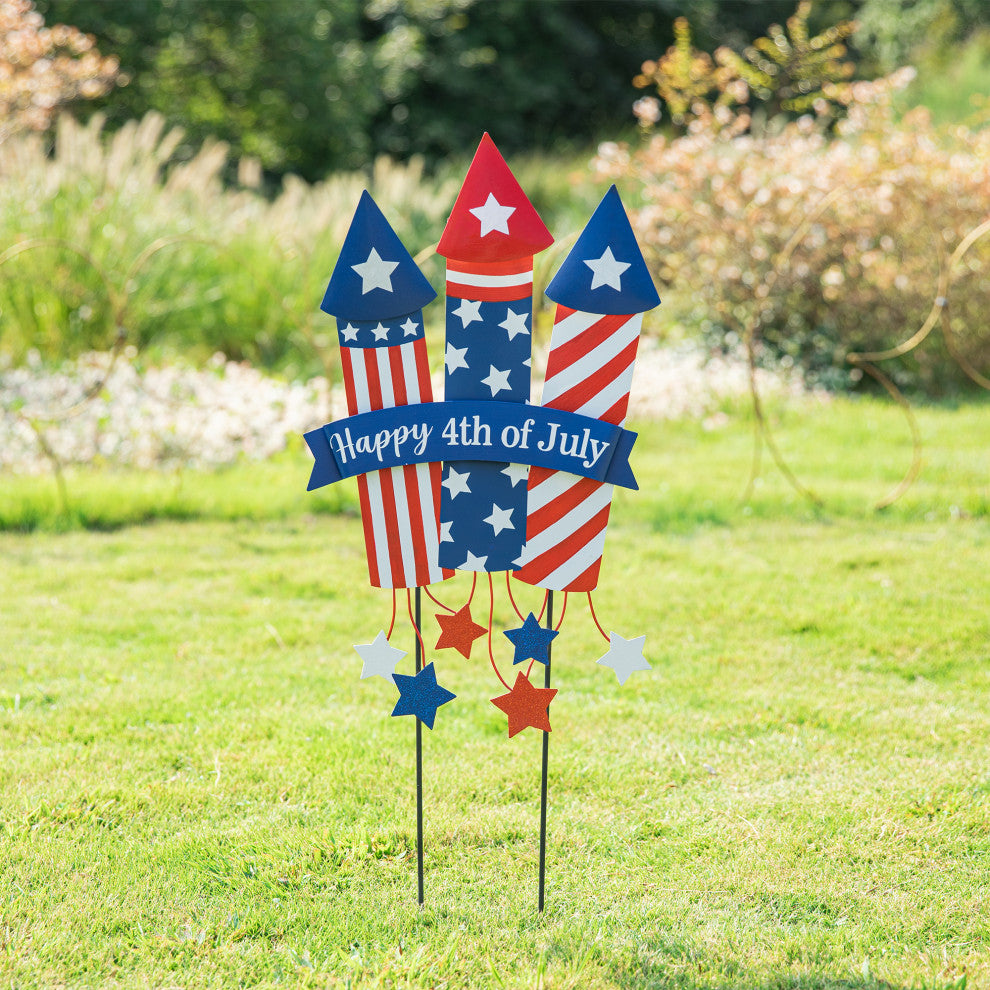 30"H Patriotic Firecracker Yard Stake