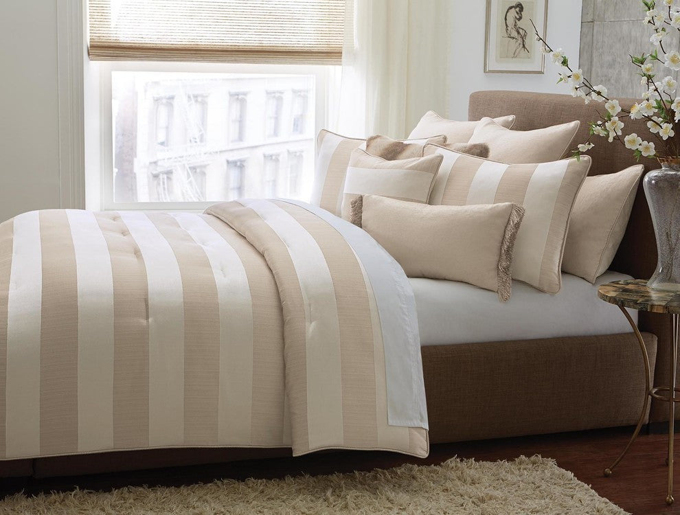 Aico Amini Amalfi 10 pc King Comforter Set in Sand