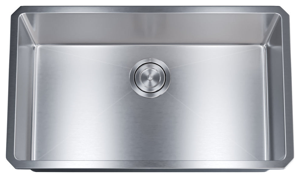 Dowell Undermount Single Bowl Stainless Kitchen Sink - Small Radius, 28w X 16l X 9d