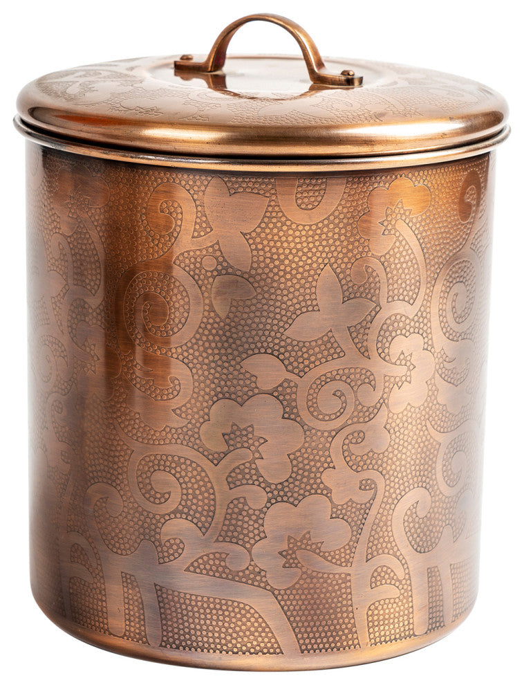 nu steel Etched Antique Copper 4 QT Canister