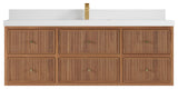 Sonoma Floating 60 Single Vanity in Dark Natural with 2" White Quartz