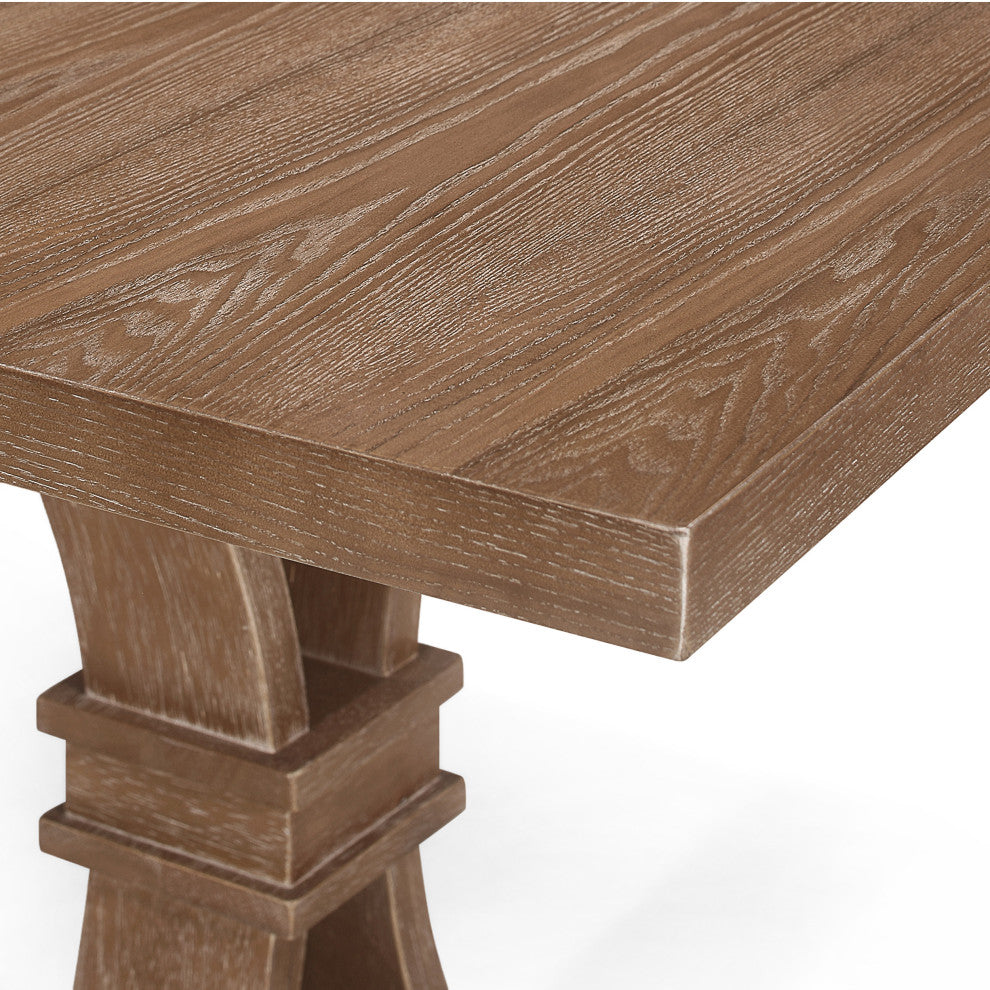 Luoma Rustic Wood Expandable Dining Table, Natural