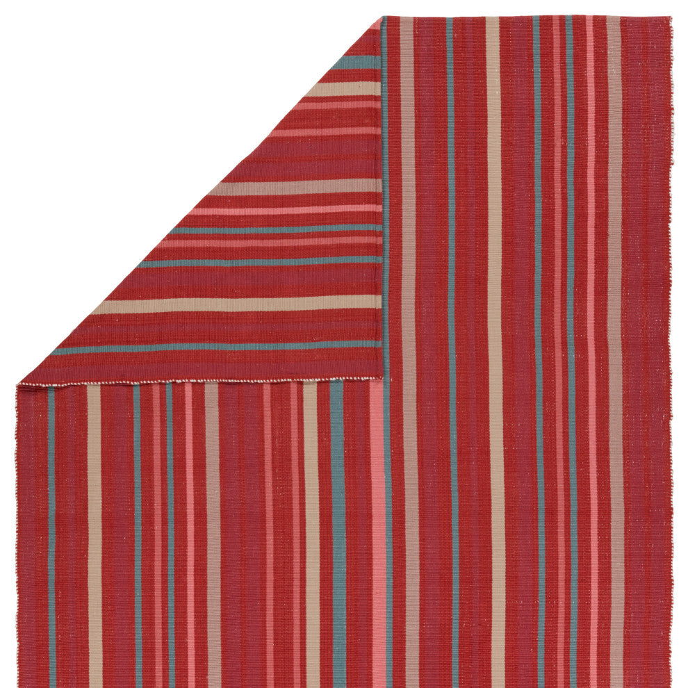 Vibe by Jaipur Living Viviana Handmade Striped Red/Blue Area Rug 4'X6'