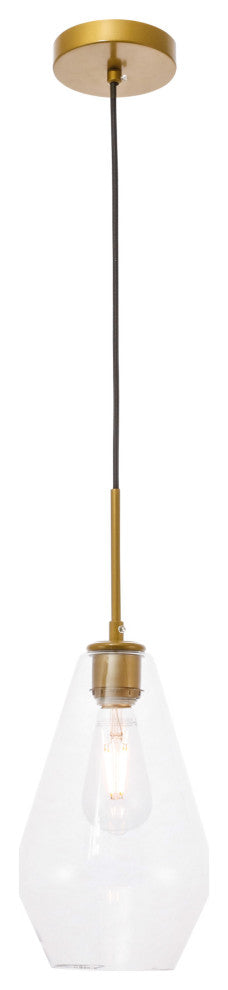 Elegant Lighting LD2260 Gene 7"W Mini Pendant - Brass