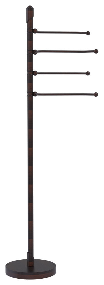 Soho Free Standing 4 Pivoting Swing Arm Towel Stand, Venetian Bronze