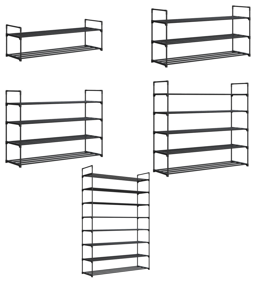 Shoe Rack 3-Tier Shoe Organizer for Closet, Bathroom, Entryway Holds 15 Pairs, Black