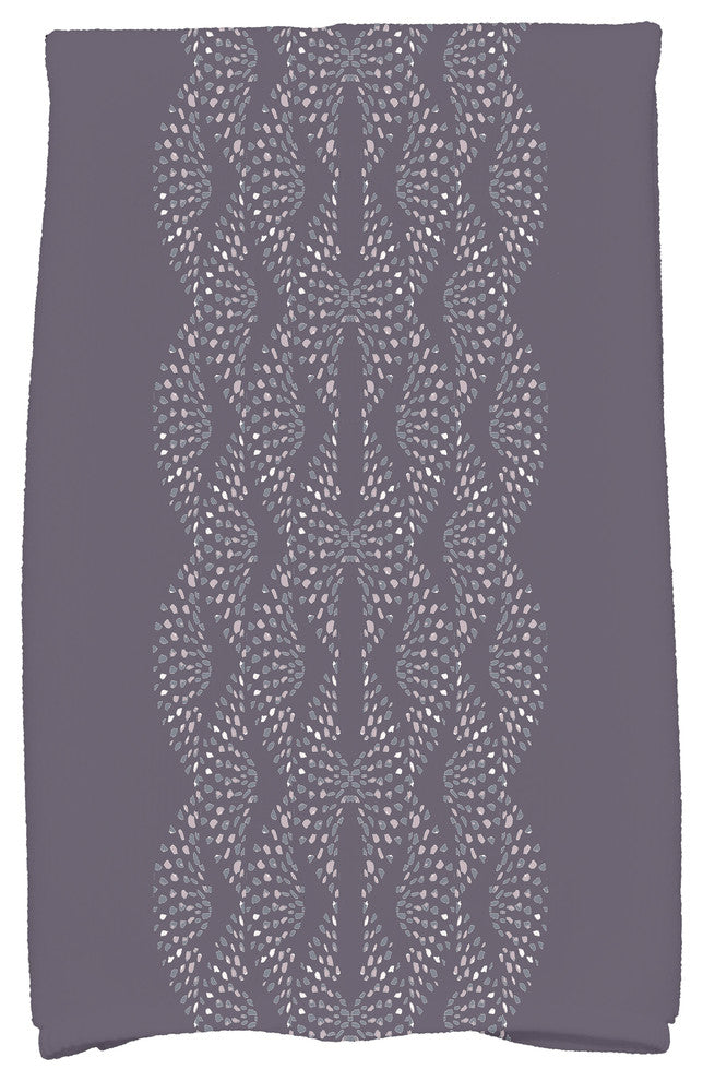Dotted Focus 18"x30" Purple Geometric Print Hand Towel