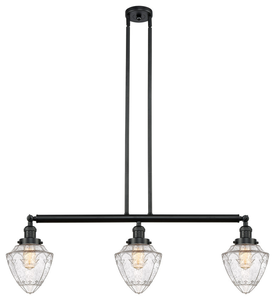 Innovations 213-BK-G664-7-LED 3 Light Island Light, Matte Black