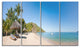 "Beach With Chairs and Umbrellas" Seashore Canvas Photo Print, 4 Panels, 48"x28"