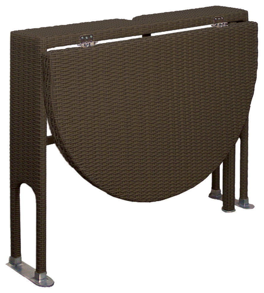 Terrace Mates 42" Genevieve Half-Oval Drop-Leaf Gate Leg Table Java Finish